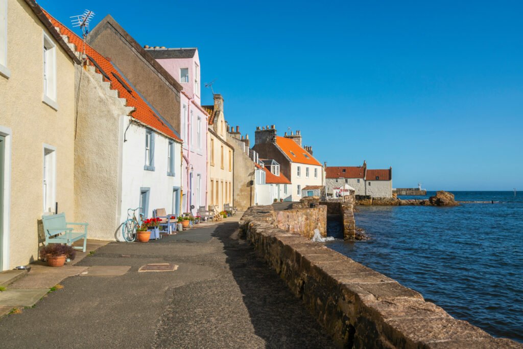 Colourful coastal houses in Pittenweem, Fife