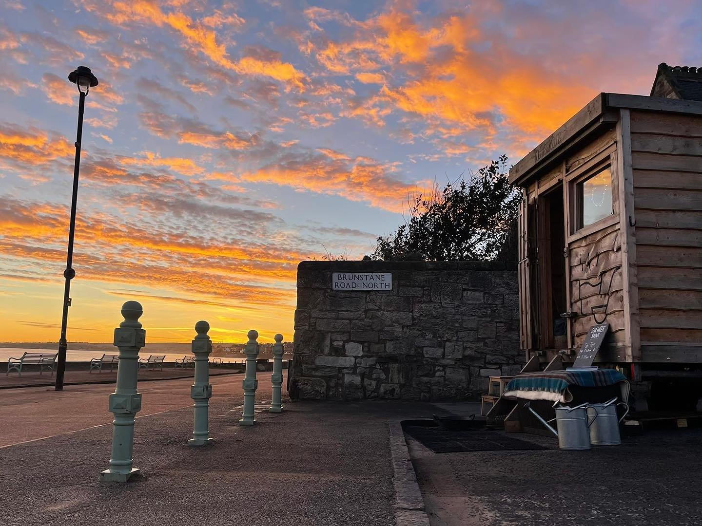 Soul Water Sauna on Portobello Beach at sunset, Edinburgh