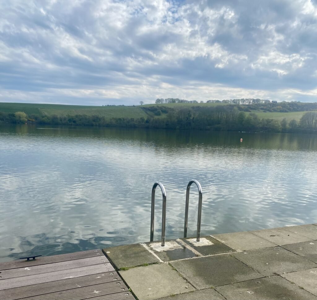 Ladders leading into Kinghorn Loch beside The People’s Sauna