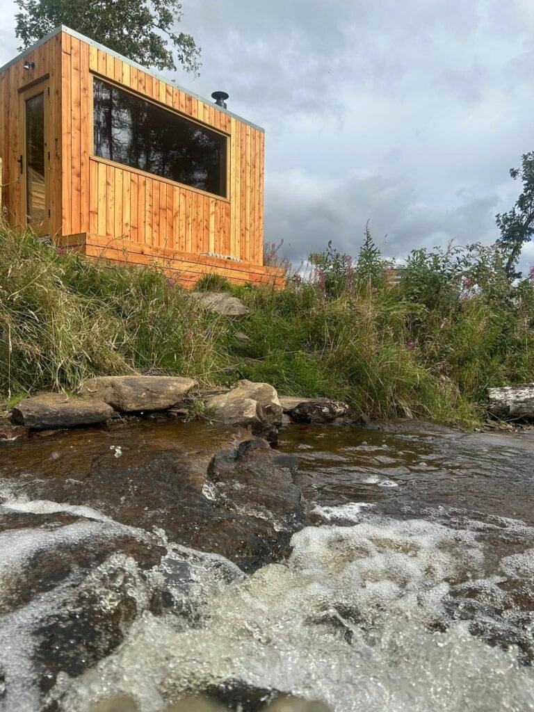 Wood-fired sauna beside Loch Tay at WildEmber Bothy in Perthshire