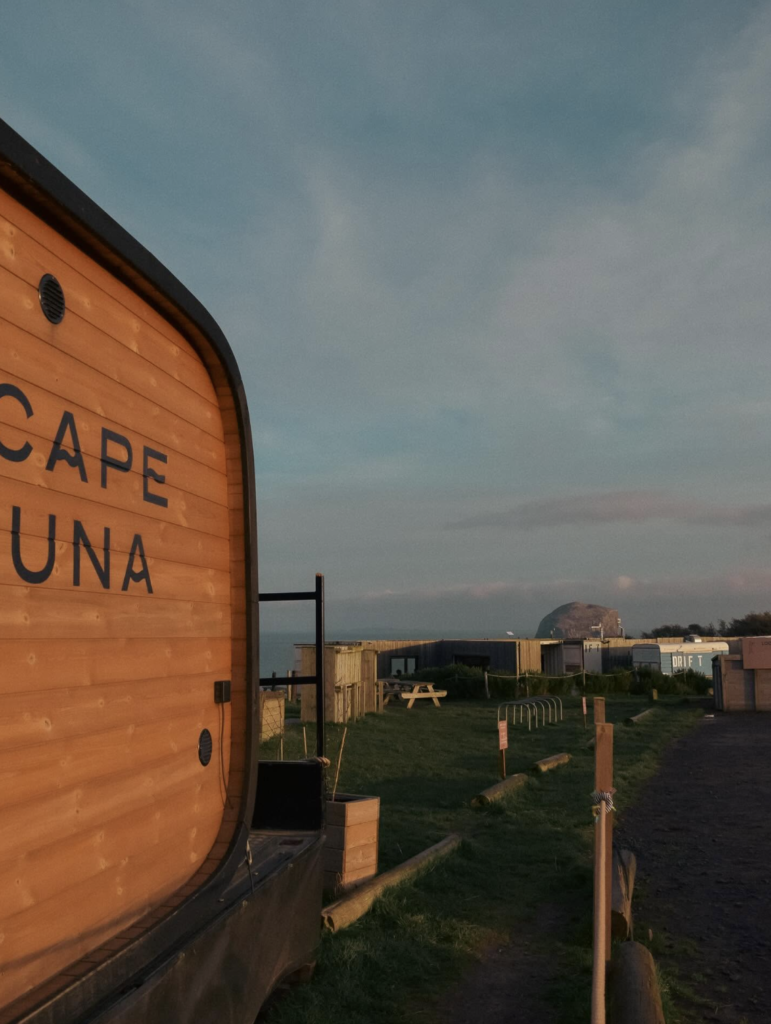 Coastal view of the Bass Rock and Firth of Forth from Escape Sauna North Berwick