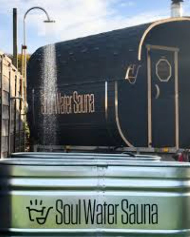 Soul Water Sauna Dalkeith sauna close up and plunge tub in front