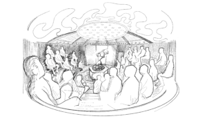 Artist's impression of Sauna Theatre at Edinburgh Fringe
