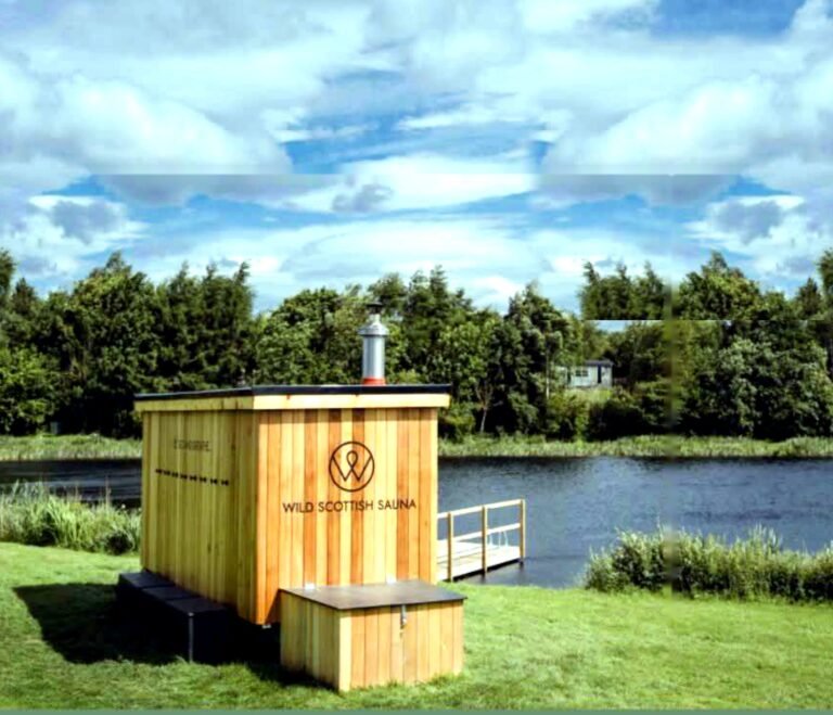 Wild Scottish Sauna Kingennie Dundee exterior beside the water