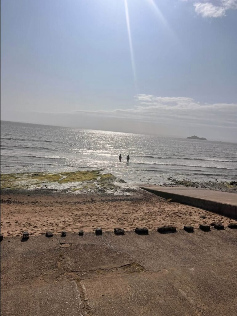 Beach near Soul Kist Sauna Kinghorn with wild swimmers