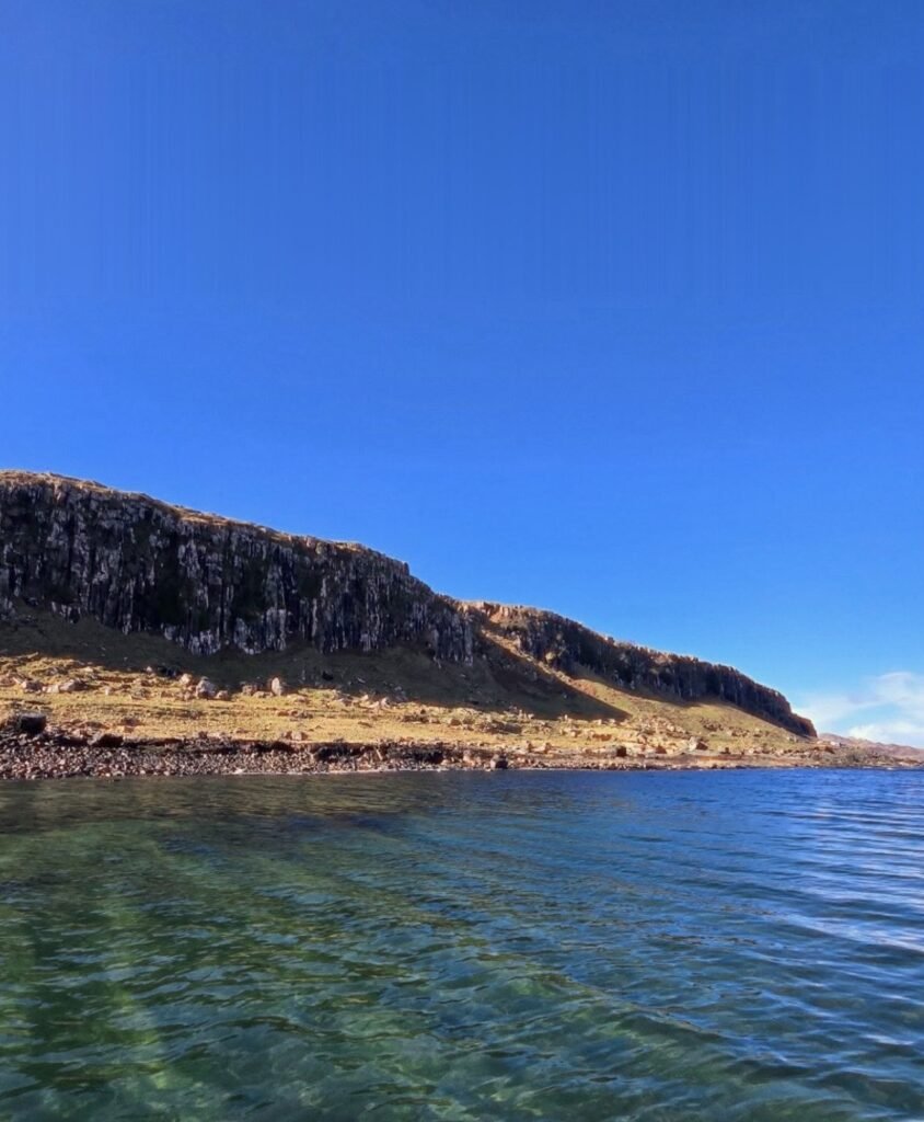 Coastline and cliffs near Staffin Sea Sauna Isle of Skye